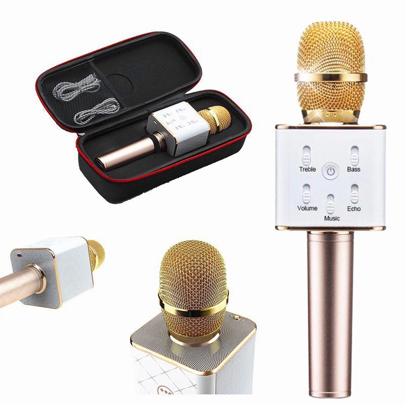 Micro karaoke Q7 tích hợp loa Bluetooth tặng kèm 1 Giá đỡ điện thoại Universal Stand - aalo.vn