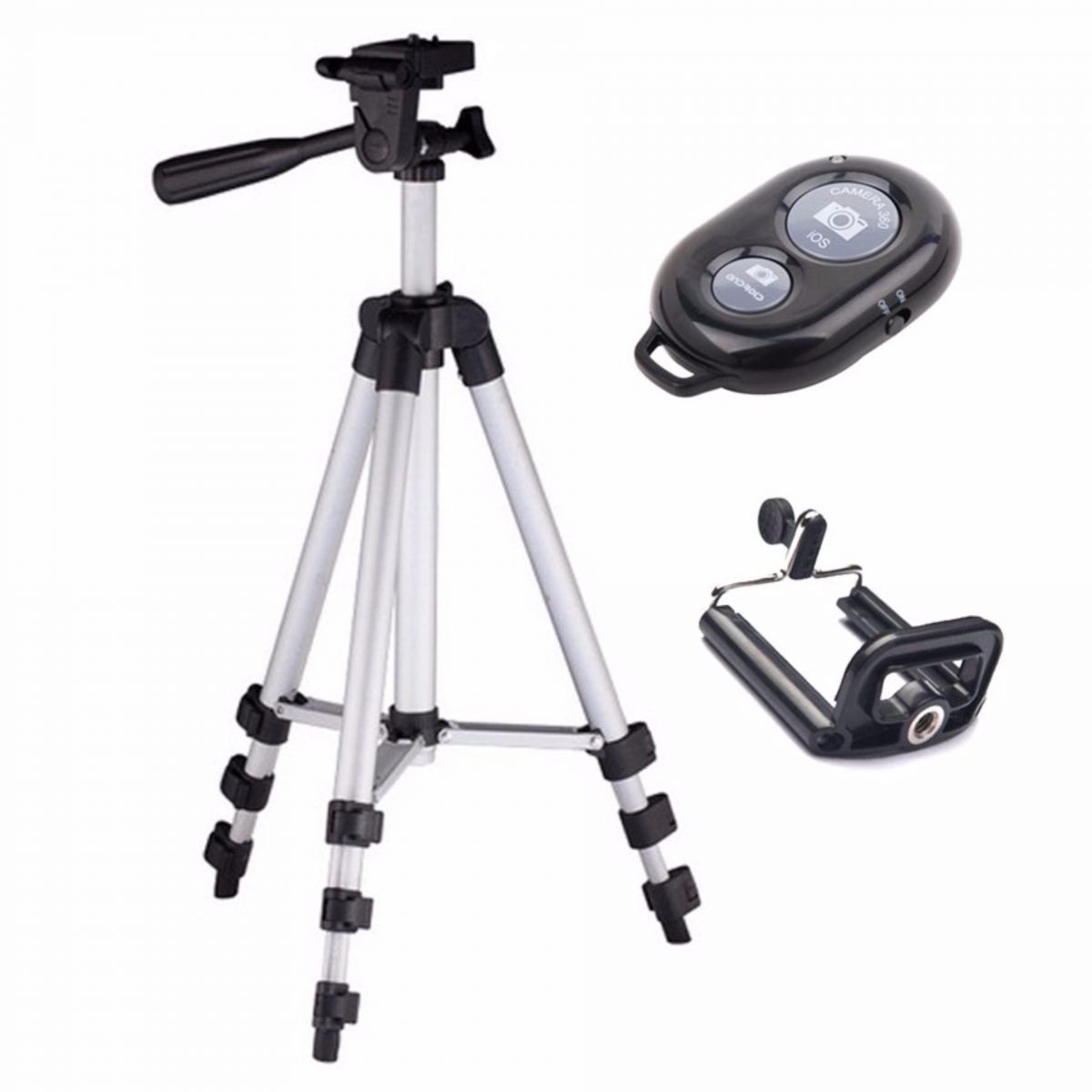 Bộ 1 Tripod TF-3110 kèm 1 Kẹp điện thoại ( tặng 1 Remote điều khiển từ xa)