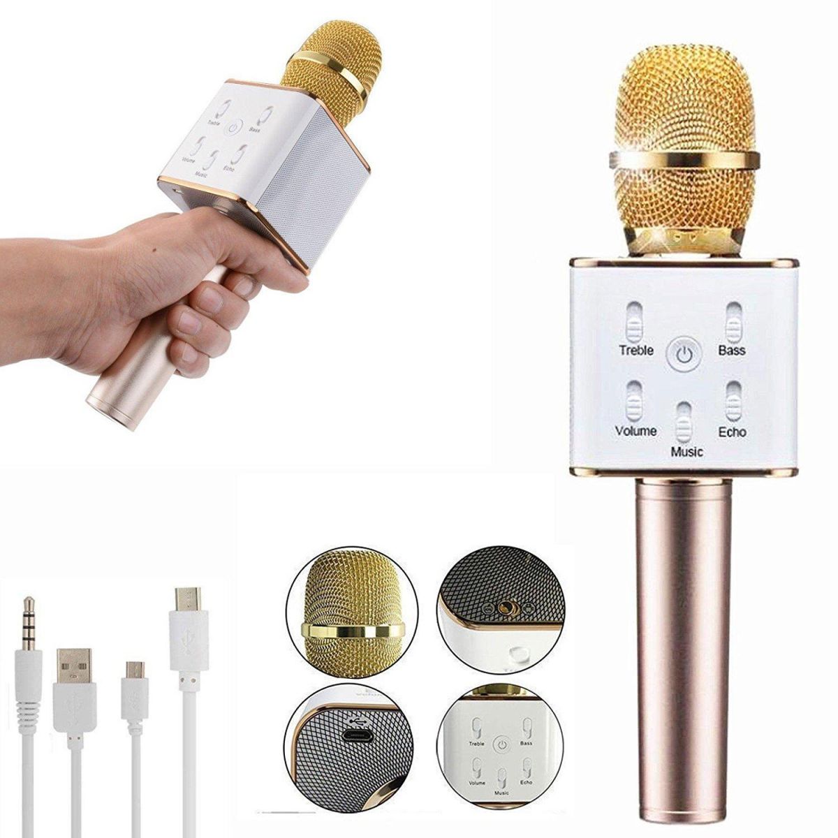 Micro Karaoke tích hợp Loa Bluetooth Q7 Tặng Kèm Tai Nghe Khóa Kéo Zipper - aalo.vn