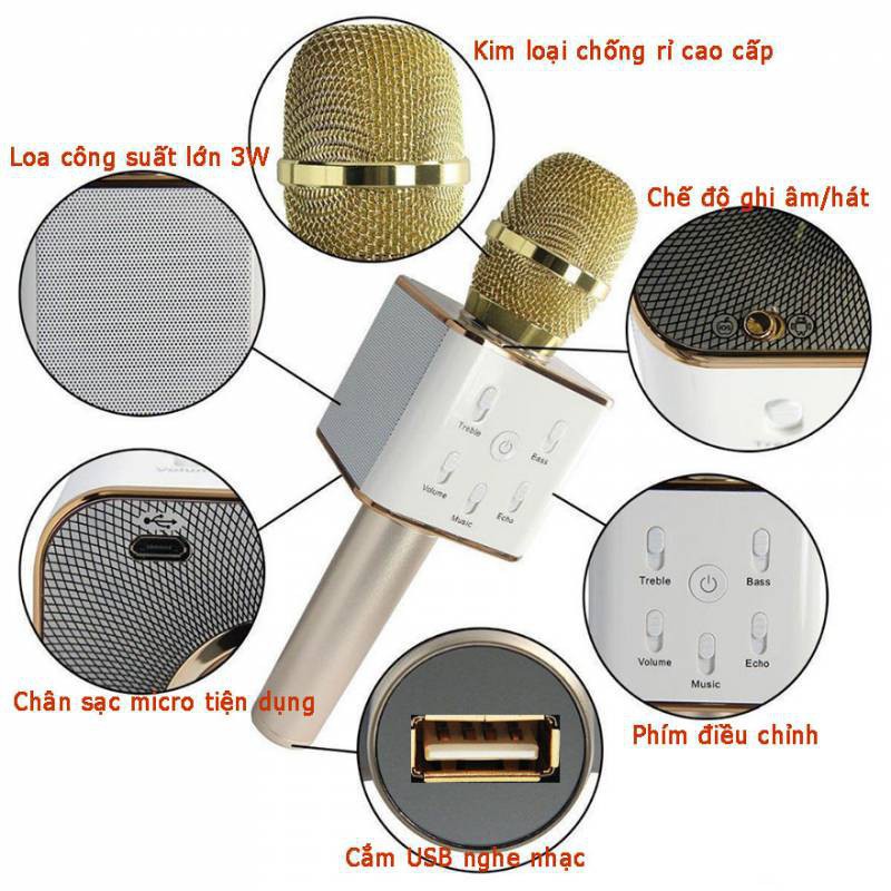 Micro Karaoke tích hợp Loa Bluetooth Q7 Tặng Kèm Tai Nghe Onto - aalo.vn