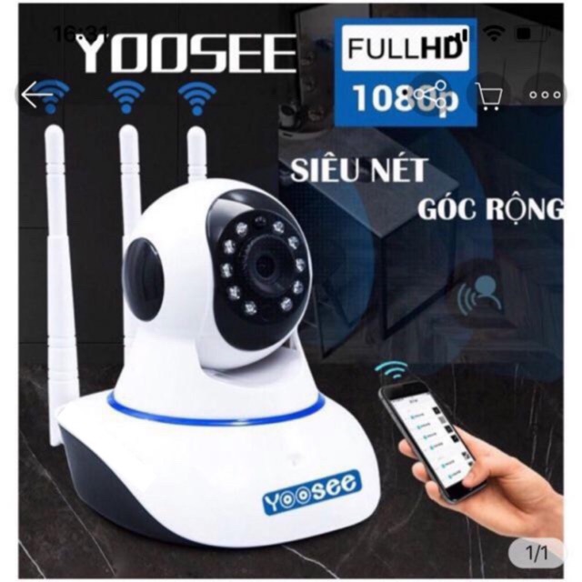 Camera ip APP yoosee 1080P 3 anten siêu nét ( 2.0 MB)