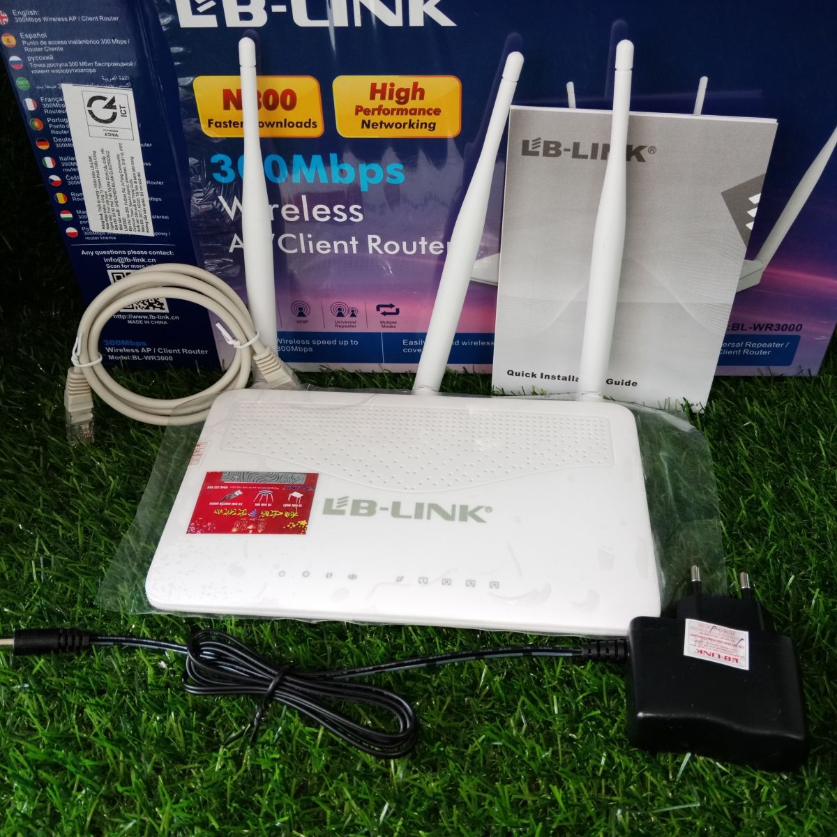 Bộ phát sóng wifi LB-Link 3 râu BL-WR3000 màu đen Chính hãng 1