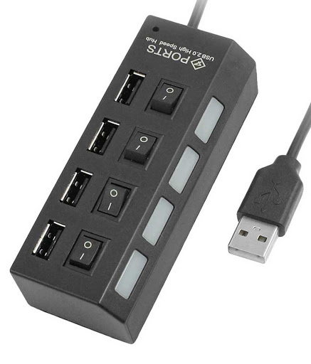 Hub chia 4 cổng USB có công tắc chính hãng - aalo.vn