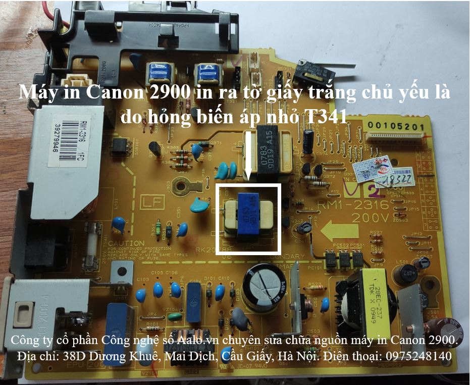 Sửa nguồn máy in Canon 2900 lỗi in ra bị trắng