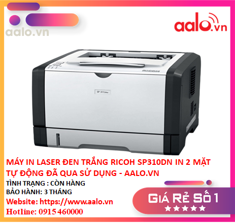 Máy in laser đen trắng Ricoh SP310DN (SP-310-DN) A4 tặng hộp mực , dây nguồn , dây usb mới - aalo.vn