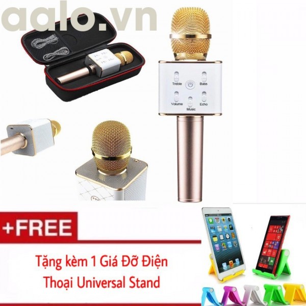 Micro karaoke Q7 tích hợp loa Bluetooth tặng kèm 1 Giá đỡ điện thoại Universal Stand - aalo.vn