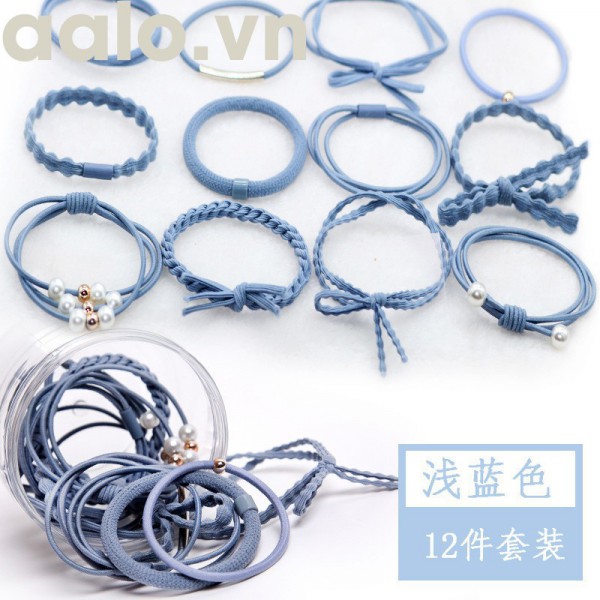 Hộp Dây Buộc Tóc Ngọc Trai 12 Chi Tiết
