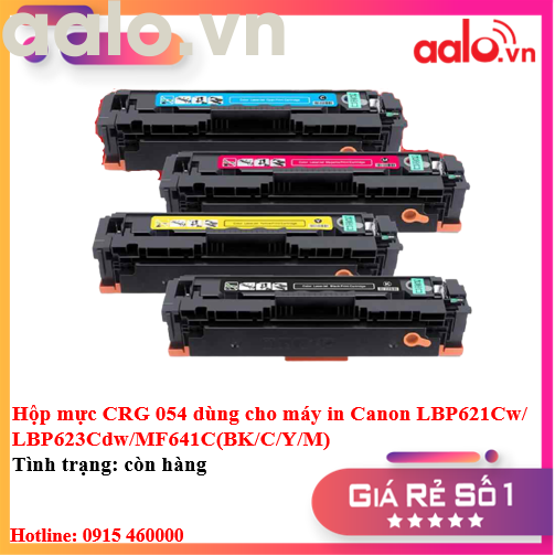 Hộp mực CRG 054 dùng cho máy in Canon LBP621Cw/LBP623Cdw/MF641Cw/MF642Cdw/MF643CdwMF645Cx (BK/C/Y/M) - aalo.vn