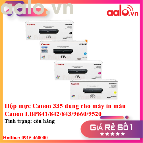 Hộp mực Canon 335 dùng cho máy in màu Canon ImageClass LBP841/842/843/9660/9520 (BK/C/Y/M) - aalo.vn