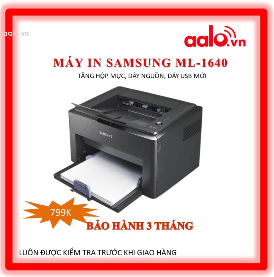 Máy in Samsung ML - 1640 ( Tặng hộp mực , dây nguồn , dây USB mới ) - aalo.vn