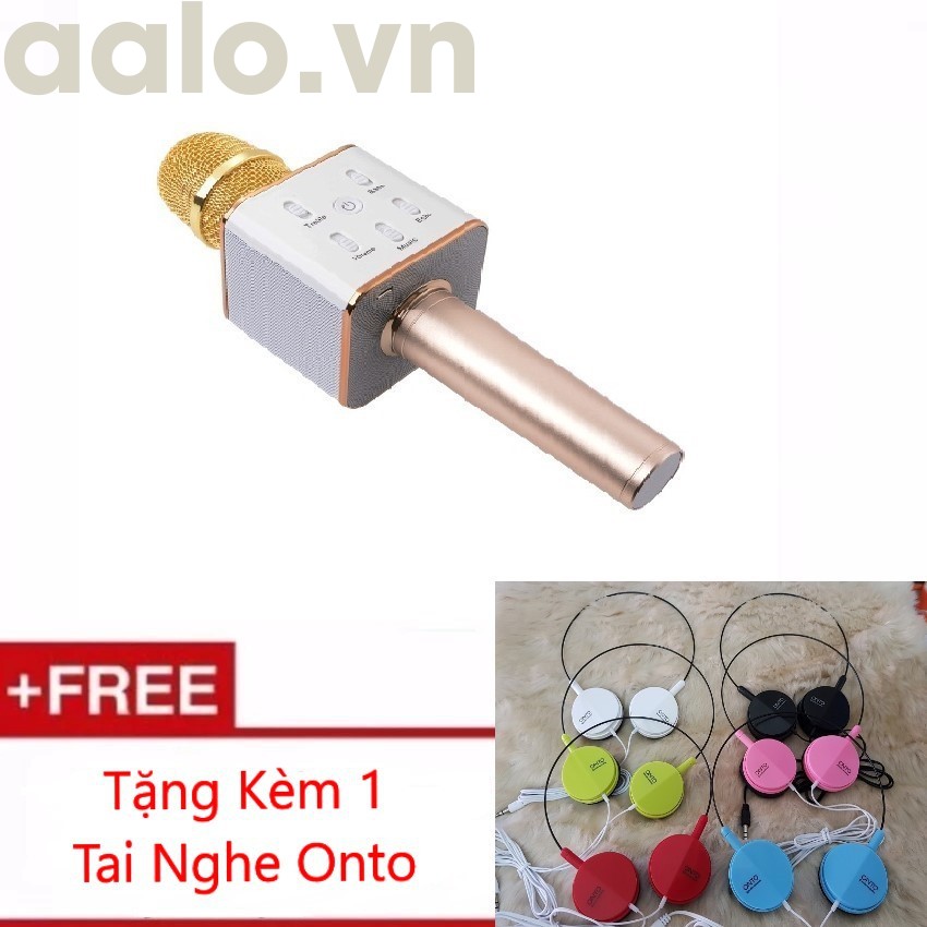 Micro Karaoke tích hợp Loa Bluetooth Q7 Tặng Kèm Tai Nghe Onto - aalo.vn