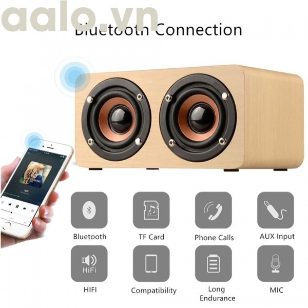  Loa Gỗ Bluetooth HIFI Super Bass Stereo speaker FT - 4002 ( hỗ trợ thẻ nhớ, F/M) - aalo.vn