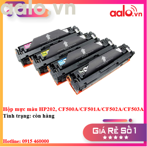 Hộp mực màu HP202, CF500A/CF501A/CF502A/CF503A (BK/C/Y/M) - aalo.vn