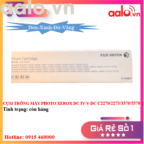 CỤM TRỐNG MÁY PHOTO XEROX DC IV-V-DC C2270/2275/3370/5570 (ĐEN-XANH-ĐỎ-VÀNG) - AALO.VN