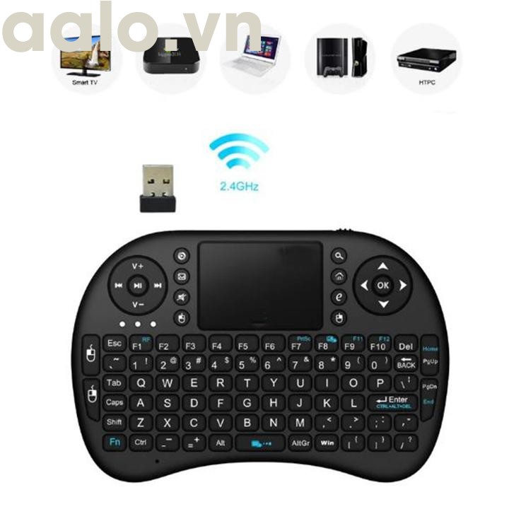  Chuột Bay Kiêm Bàn Phím Không Dây I8 Cho Smart Tivi & Android Box ( Có kèm pin sạc 5C + Cáp sạc nhanh) - aalo.vn