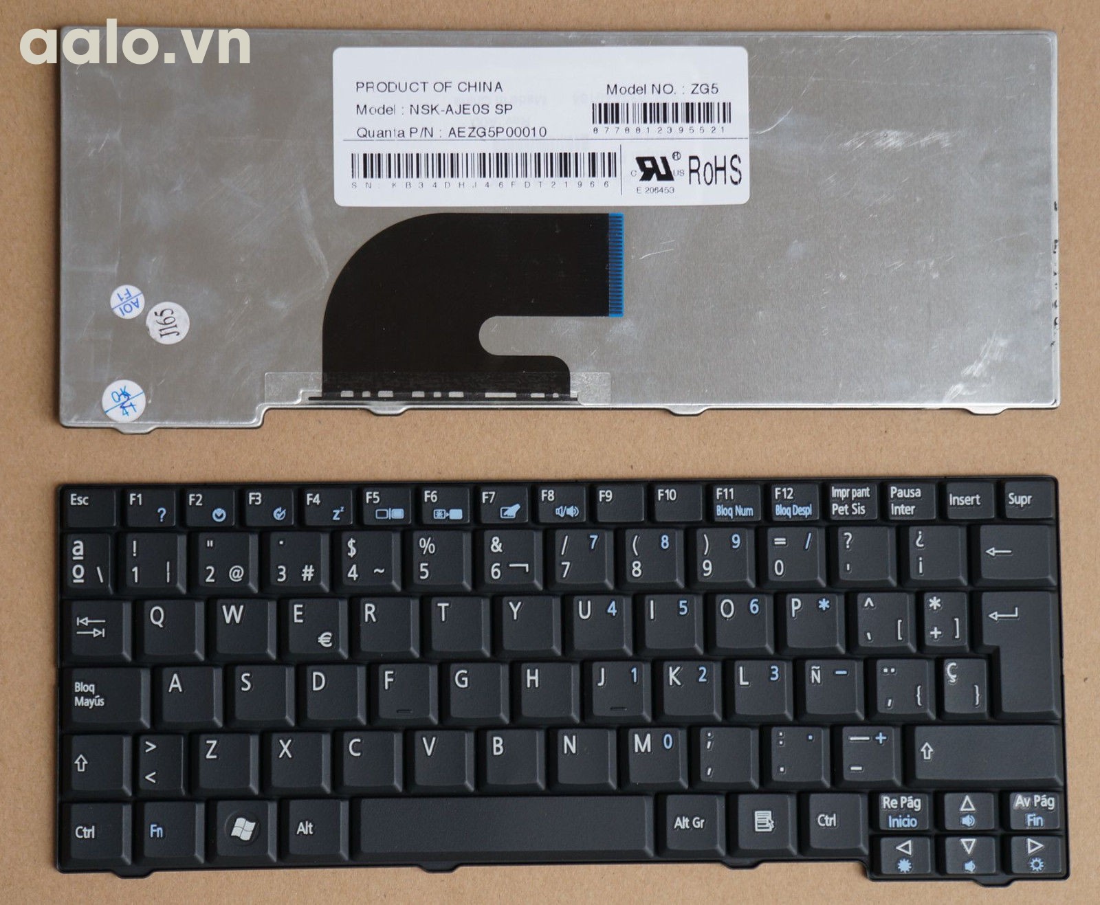 Bàn phím Laptop Acer One A110, A150, D150, D250 đen - Keyboard Acer