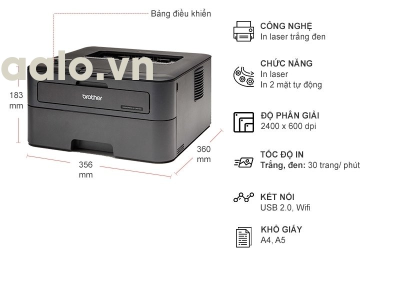 MÁY IN LASER TRẮNG ĐEN BROTHERS HL-L 2366DW ĐÃ QUA SỬ DỤNG - AALO.VN
