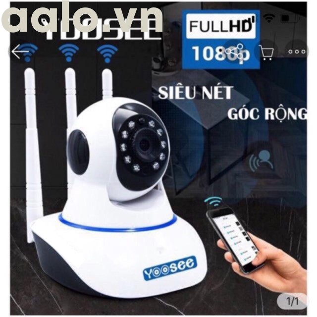 [Mã ELCA5 giảm 7% đơn 500K] Camera ip APP yoosee 1080P 3 anten siêu nét ( 2.0 MB)