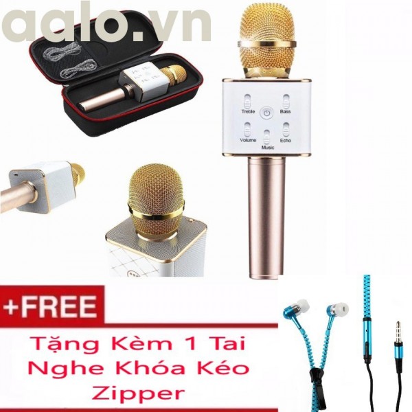 Micro Karaoke tích hợp Loa Bluetooth Q7 Tặng Kèm Tai Nghe Khóa Kéo Zipper - aalo.vn