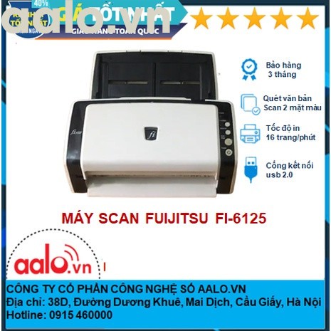 MÁY SCAN HAI MẶT TỐC ĐỘ CAO FUJITSU 6125 ĐÃ QUA SỬ DỤNG - AALO.VN