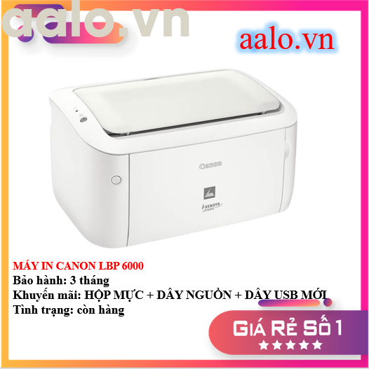 MÁY IN CANON LBP 6000 - KÈM HỘP MỰC , DÂY NGUỒN , DÂY USB MỚI - AALO.VN