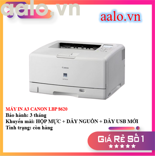 MÁY IN A3 CANON LBP 8620 - KÈM HỘP MỰC , DÂY NGUỒN , DÂY USB MỚI - AALO.VN