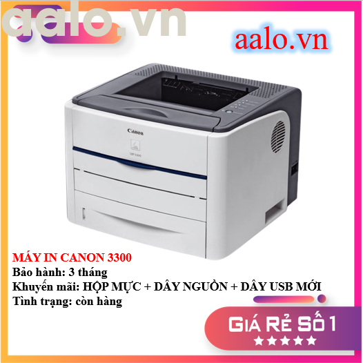 MÁY IN CANON 3300 - KÈM HỘP MỰC , DÂY NGUỒN , DÂY USB MỚI - AALO.VN