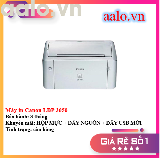 Máy in Canon LBP 3050 - KÈM HỘP MỰC , DÂY NGUỒN , DÂY USB MỚI - AALO.VN