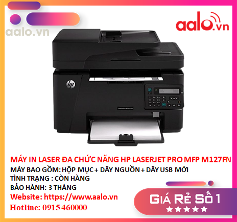 Máy in Laser đa chức năng HP LaserJet Pro MFP M127fn ( kèm hộp mực , dây nguồn , dây usb mới ) - aalo.vn