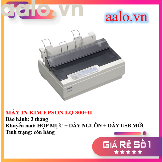 MÁY IN KIM EPSON LQ 300+II - KÈM HỘP MỰC , DÂY NGUỒN , DÂY USB MỚI - AALO.VN