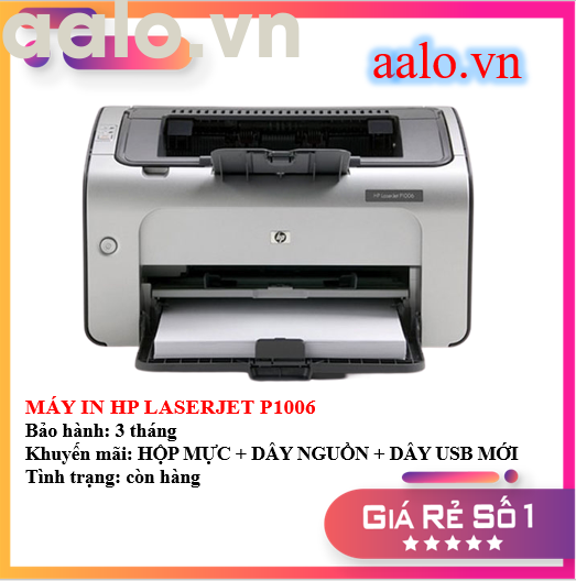 MÁY IN HP LASERJET P1006 - KÈM HỘP MỰC , DÂY NGUỒN , DÂY USB MỚI - AALO.VN