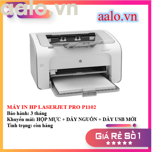 MÁY IN HP LASERJET PRO P1102 - KÈM HỘP MỰC , DÂY NGUỒN , DÂY USB MỚI - AALO.VN