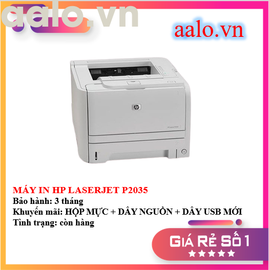 MÁY IN HP LASERJET P2035 - KÈM HỘP MỰC , DÂY NGUỒN , DÂY USB MỚI - AALO.VN