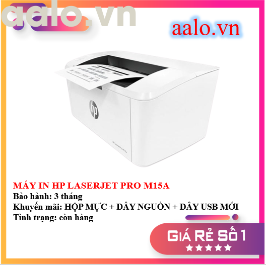  MÁY IN HP LASERJET PRO M15A - KÈM HỘP MỰC , DÂY NGUỒN , DÂY USB MỚI - AALO.VN