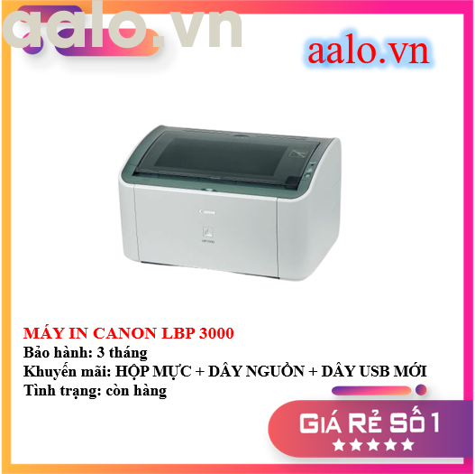 MÁY IN CANON LBP 3000 - KÈM HỘP MỰC , DÂY NGUỒN , DÂY USB MỚI - AALO.VN