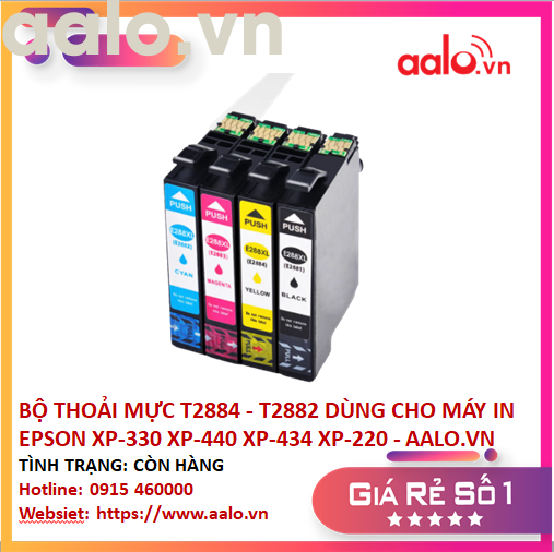 BỘ THOẢI MỰC T2884 - T2882 DÙNG CHO MÁY IN EPSON XP-330 XP-440 XP-434 XP-220 CHÍNH HÃNG MỚI 100% - AALO.VN