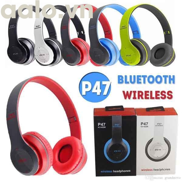  Tai nghe bluetooth P47 có khe cắm thẻ nhớ - Âm Thanh Đỉnh Cao-aalo.vn