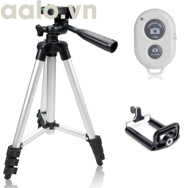 Bộ 1 Tripod TF-3110 kèm 1 Kẹp điện thoại ( tặng 1 Remote điều khiển từ xa)