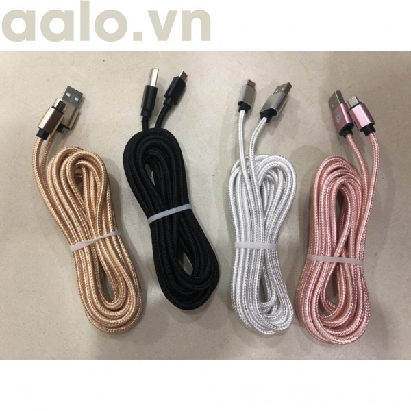 Cáp Sạc Nhanh Dây Dù Chống Gãy, Cáp Sạc Nhanh Iphone/Samsung Androi-aalo.vn