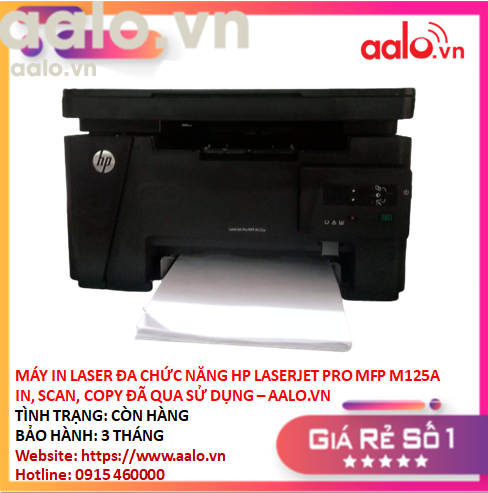 Máy in Laser đa chức năng HP LaserJet Pro MFP M125A - in, scan, copy ( kèm hộp mực , dây nguồn , dây usb mới ) - aalo.vn