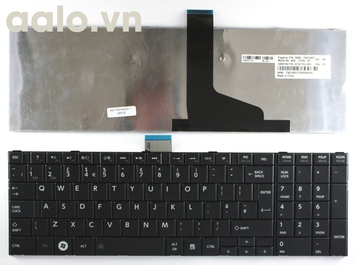 Bàn phím laptop TOSHIBA C850 Black ,C855, L850, L855 - Keyboard TOSHIBA