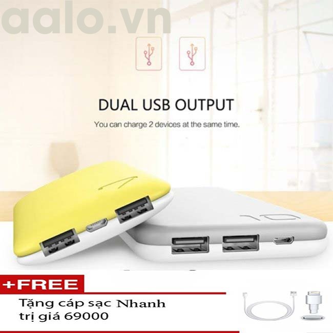 Pin Sạc Dự Phòng WEYOJU 10000MAH - Hổ Trợ Sạc Nhanh + Tặng Cáp Sạc NhanhTiện Lợi - aalo.vn