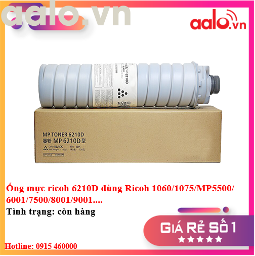 Ống mực ricoh 6210D dùng Ricoh 1060/1075/MP5500/6001/7500/8001/9001- aalo.vn