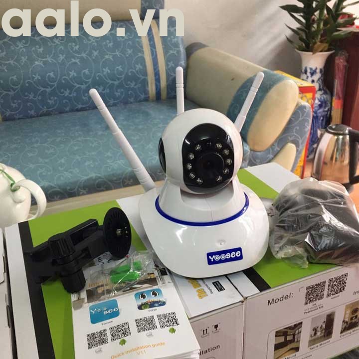 Camera 3 râu dùng phần mềm yoosee xoay 360 độ bắt wifi cực khỏe-aalo.vn