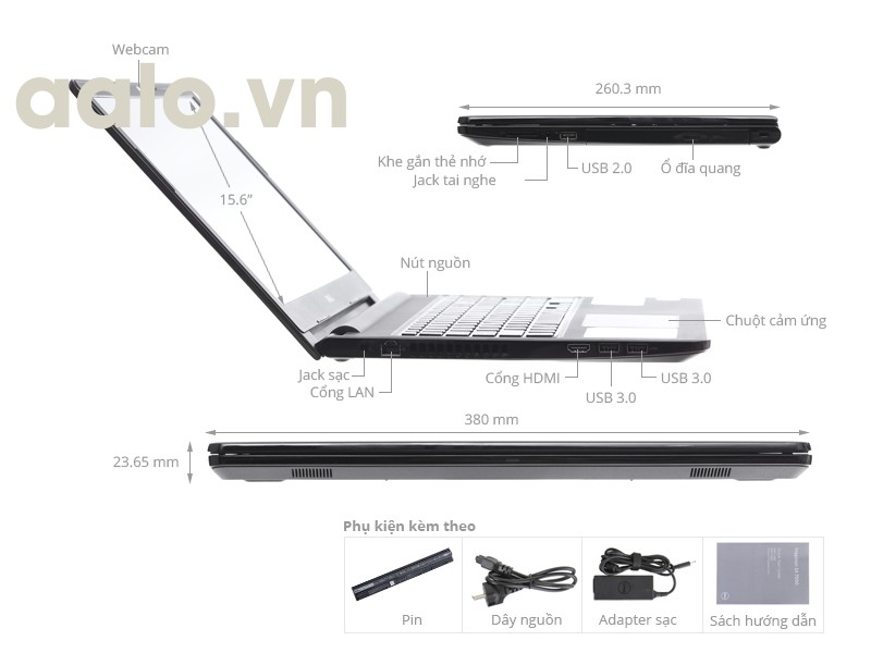 Laptop Dell 3567 chíp core i5 7200U RAM 4GB Ổ 500G AMD Radeon™ R5 M430 Graphics with 2GB DDR3 / Integrated Intel® HD Graphics 620