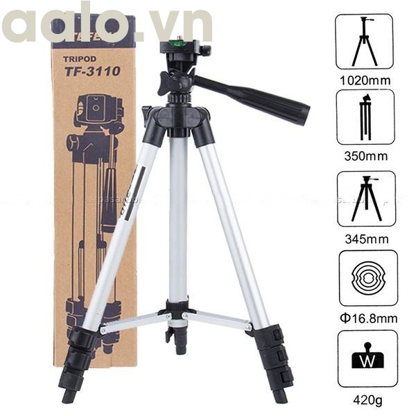 Combo 10 Bộ 1 Tripod TF-3110 (tặng kèm 10 đầu Kẹp điện thoại) - aalo.vn