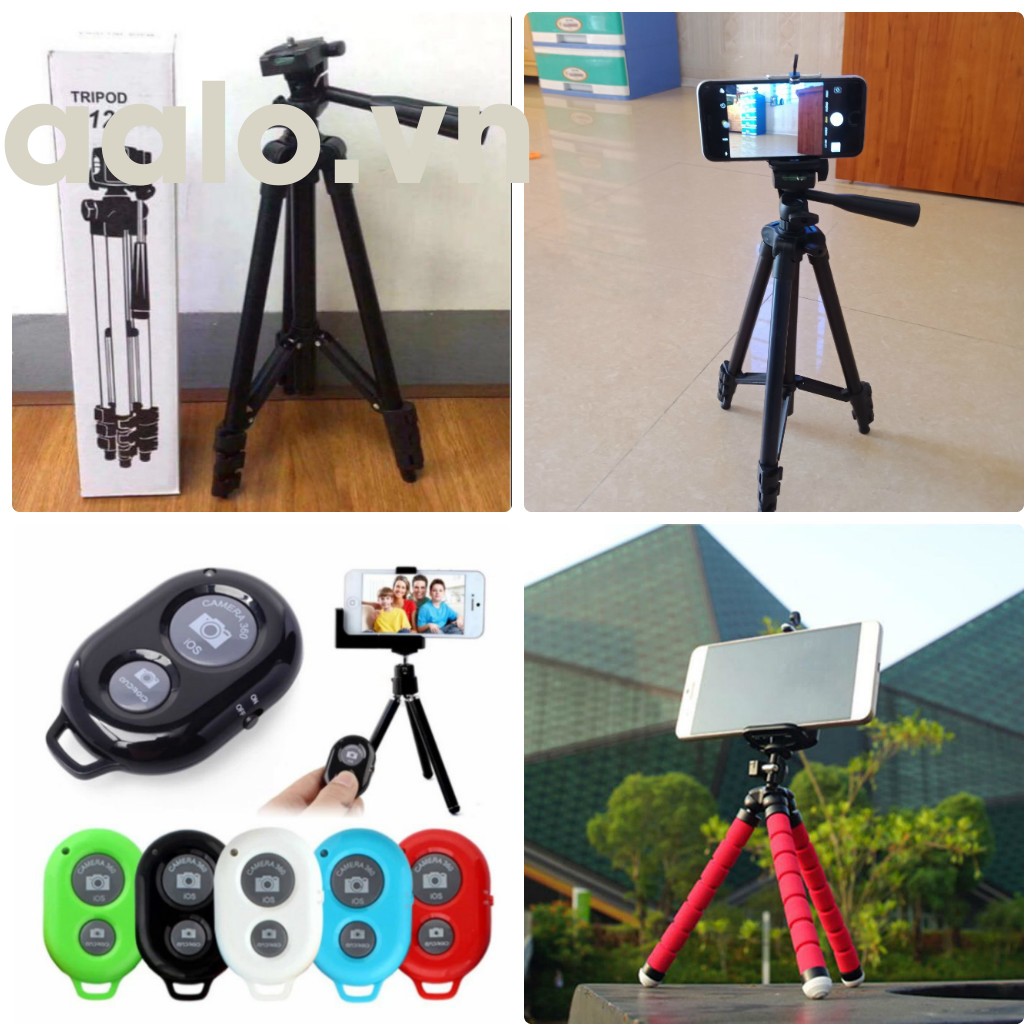 Bộ 1 Tripod TF-3120 kèm 1 Kẹp điện thoại và 1 Remote (Tặng Giá Đỡ Bạch Tuộc Đa Năng)