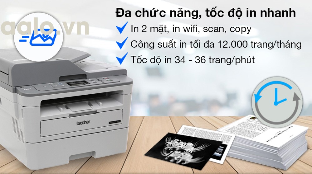 Máy in laser trắng đen đa năng Brother DCP-B7535DW Wifi