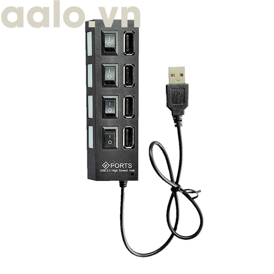 Cổng chia usb 1 ra 4 có công tắc tiện lợi - aalo.vn