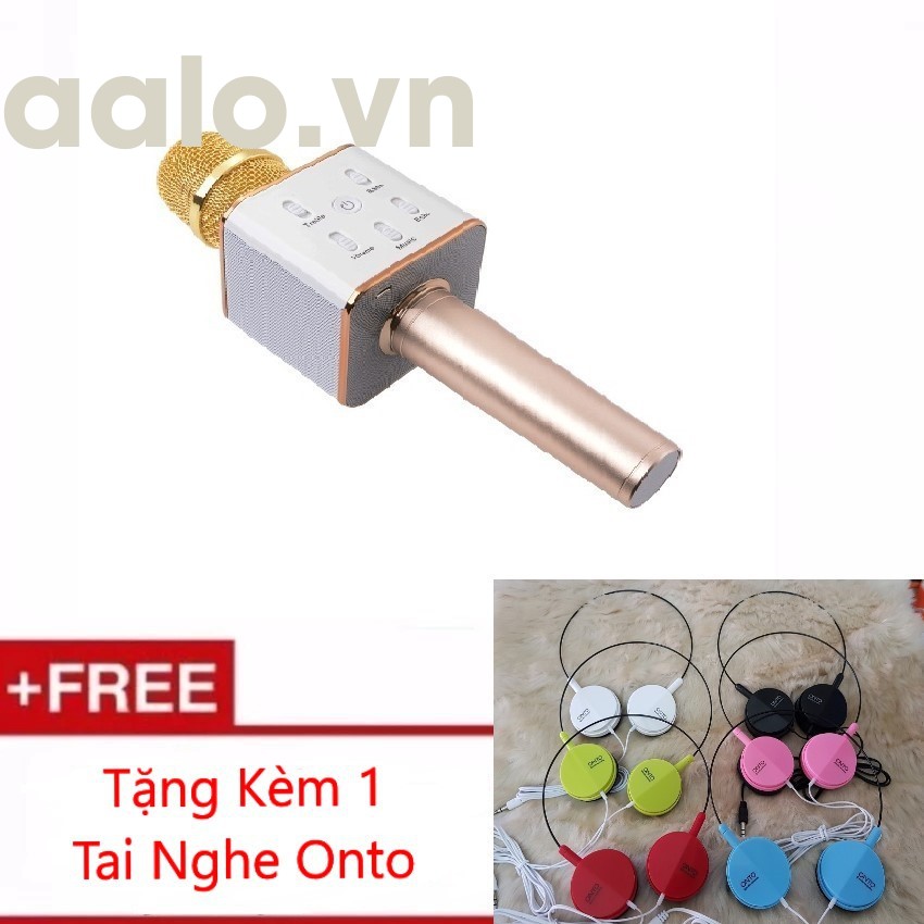 Micro Karaoke tích hợp Loa Bluetooth Q7 Tặng Kèm Tai Nghe Onto - aalo.vn